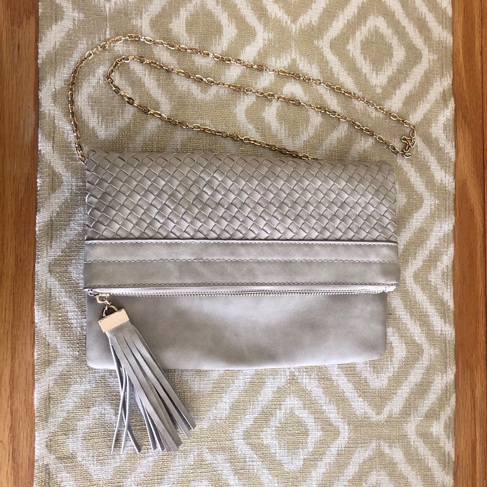 Urban Expressions Gray Chained Crossbody Purse